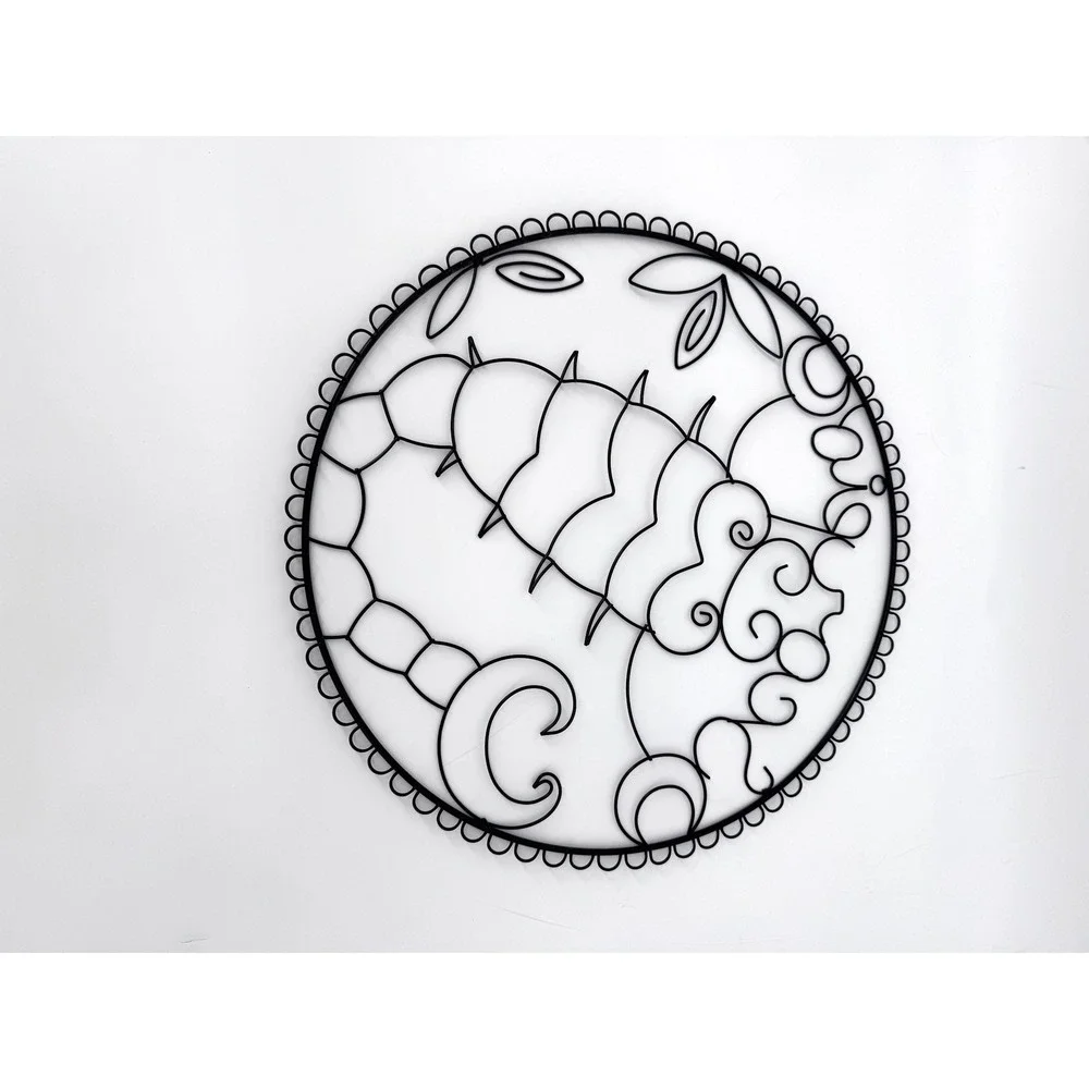 Pottery Barn Scorpio Zodiac Wire Wall Art Black Metal Circular 15 Inch Decor